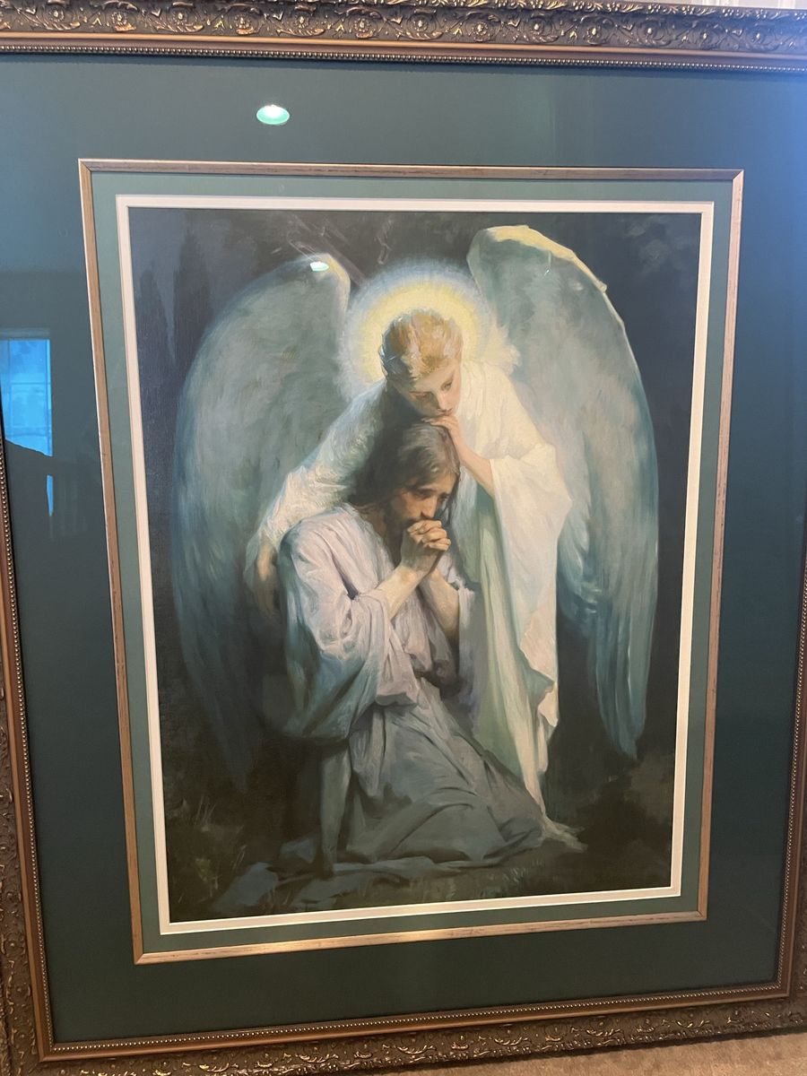 Large print of Christ praying with Angel