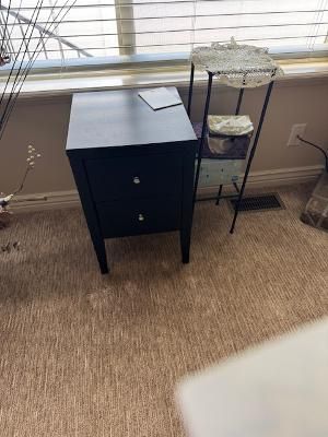 Black 2-Drawer Nightstand – Clean & Sturdy