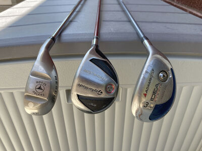 Golf Clubs: TaylorMade and Adams Rescue and Hybrid Clubs (see list for pricing)
