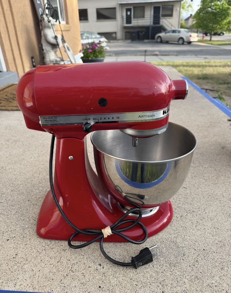 KitchenAid Artisan Stand Mixer - Red, Used, with Bowl & Accessories