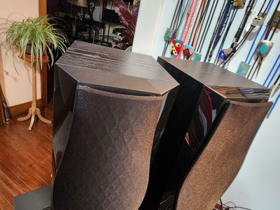 Onkyo bookshelf speakers 130 watt. Very powerful and sound great. Nice wood veneer.