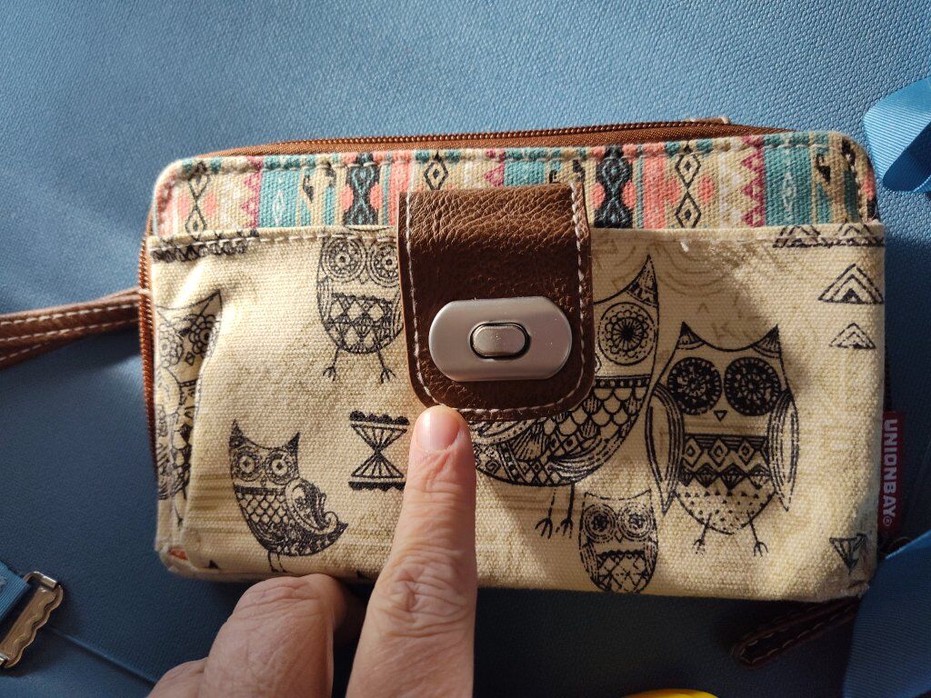 Wallet Owl Twist Closure Wrist Carry Coral Cr