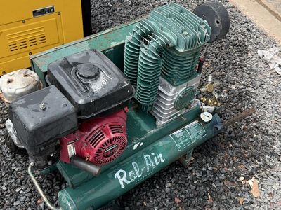 Rol-air air compressor. 8hp Honda engine. It sat for about two years. And needs the carburetor cleaned