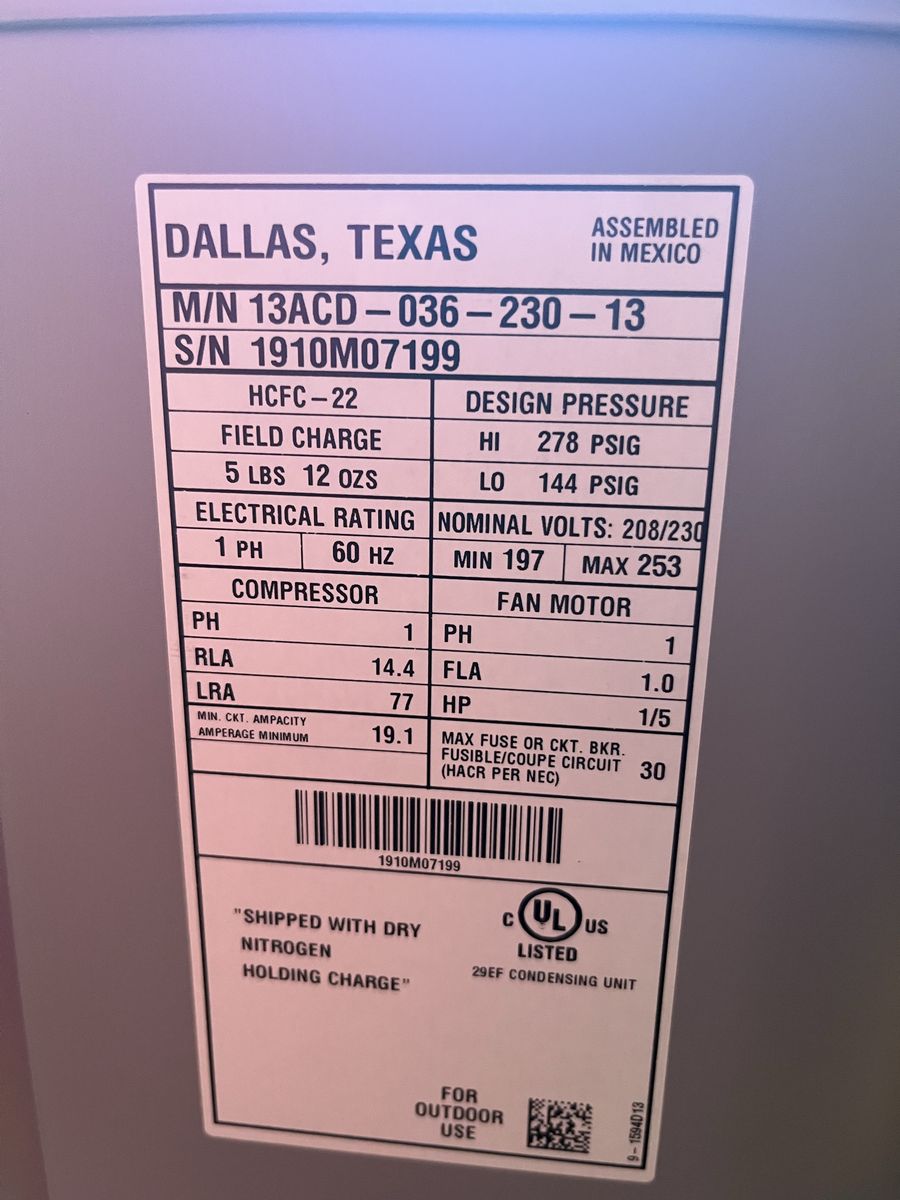 3 Ton Condensing Unit R-22