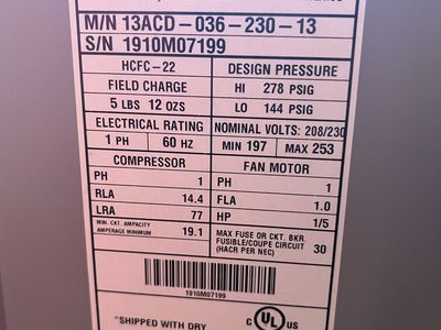 3 Ton Condensing Unit R-22