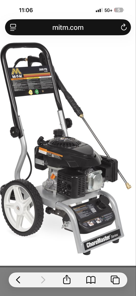 Mi-T-M ChoreMaster Series 2600 PSI Pressure Washer with Honda GCV160 Engine