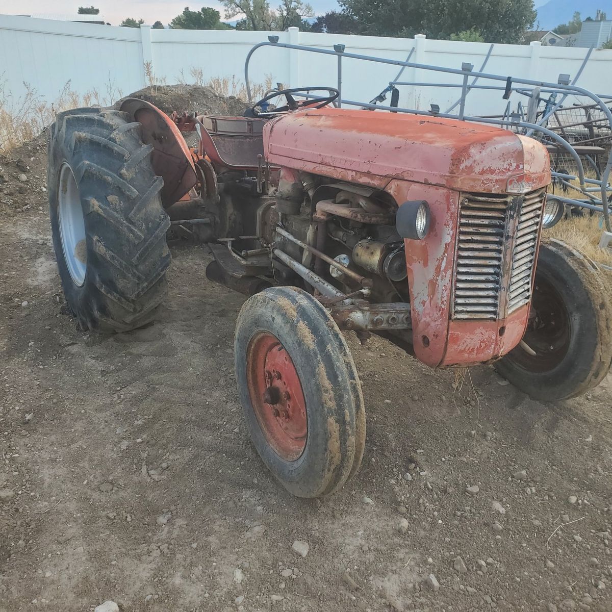 Vintage Ferguson TO-35 Tractor with Rear Tiller Attachment