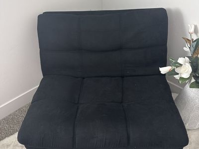 Modern Black microfiber Armless Futon Chair