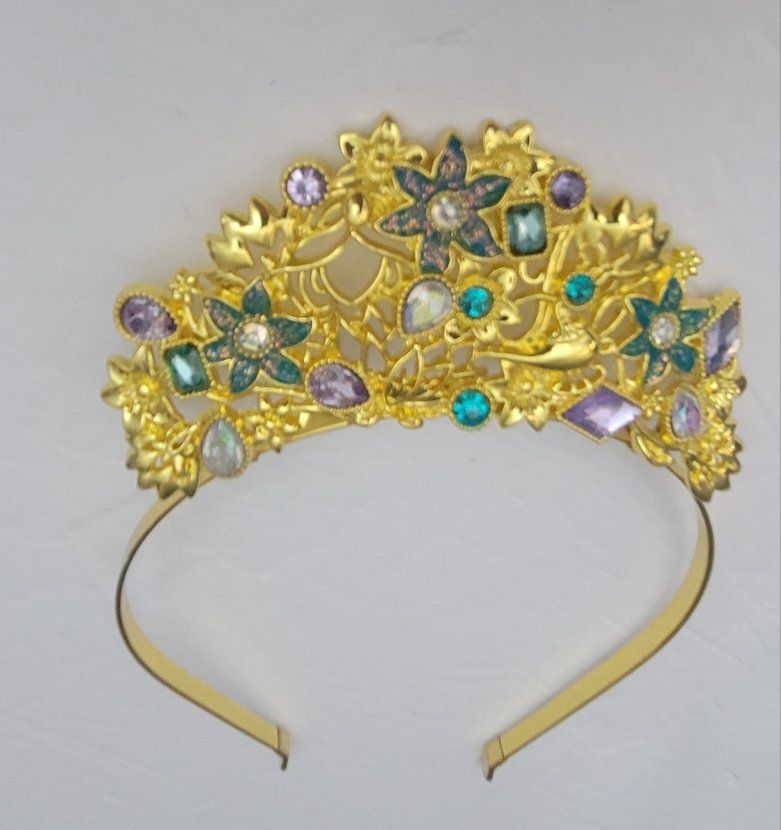 Princess Tiana Gold-Tone Floral Gemstone Tiara Headband