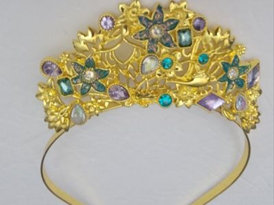 Princess Tiana Gold-Tone Floral Gemstone Tiara Headband