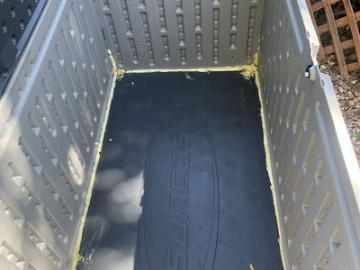 Suncast outdoor storage box.
