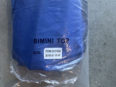 New Bimini Top Boat Cover - Blue, 6'W x 61"-66"L x 46"H No Frame