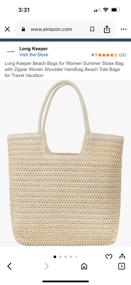 Brand New Without Tags Long Keeper Straw Beach Bag