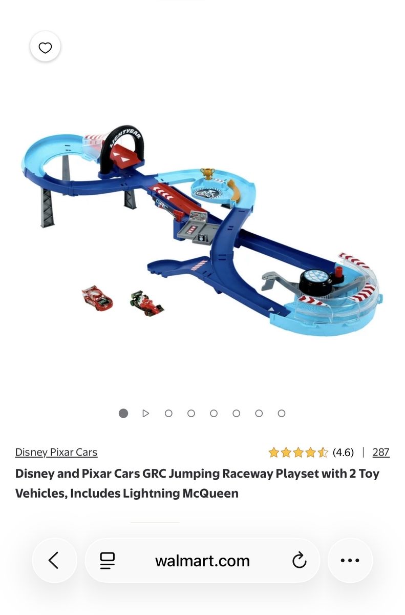 Disney Pixar Cars GRC Jumping Raceway Playset with 2 Toy Vehicles, incl. Lightning McQueen