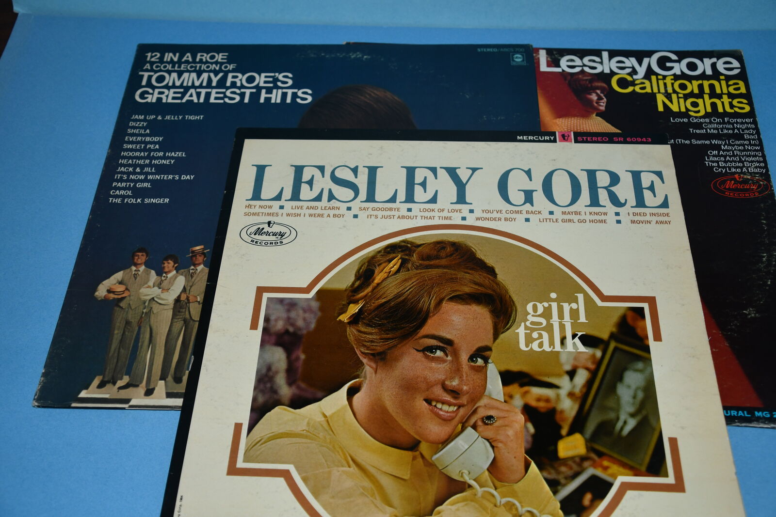 3 VINTAGE VINYL RECORDS ~ LESLEY GORE & TOMMY ROE ~ ALL FOR $5!