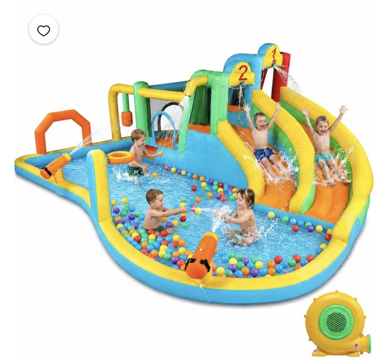 Inflatable Bounce House with Double Water Slide. No water tubing