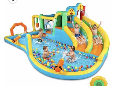 Inflatable Bounce House with Double Water Slide. No water tubing