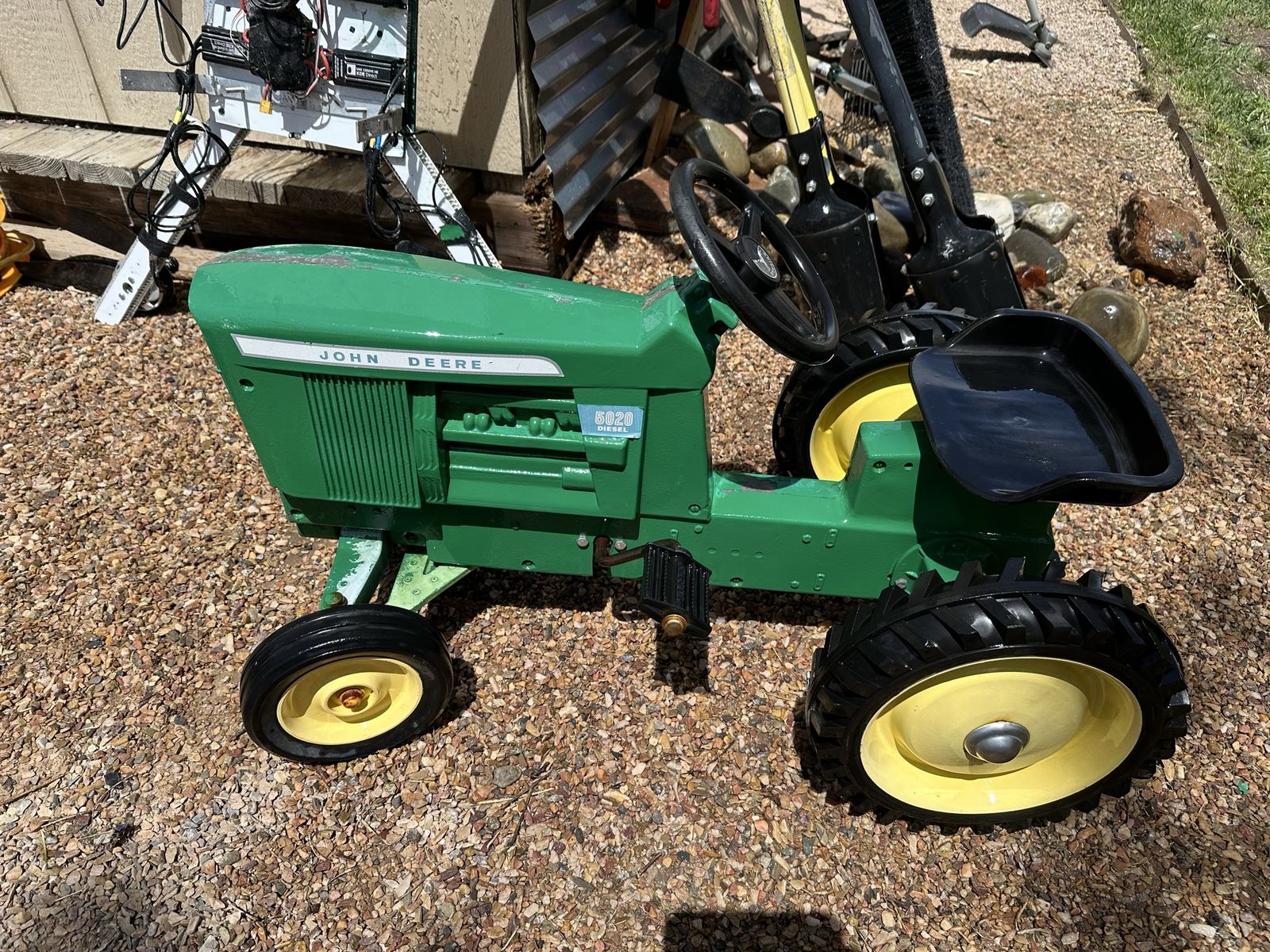 John Deere 5020 Pedal Tractor Ride-On Toy - Green/Yellow, Vintage Style