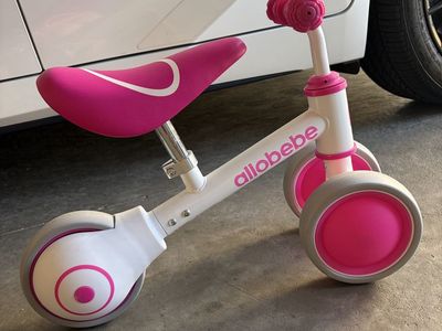allobebe Baby Balance Bike - Pink & White Toddler Ride-On Toy