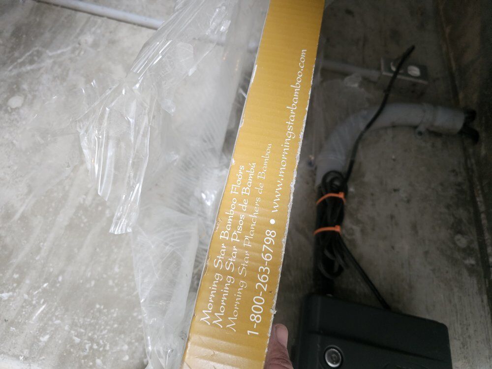 Box of bamboo flooring