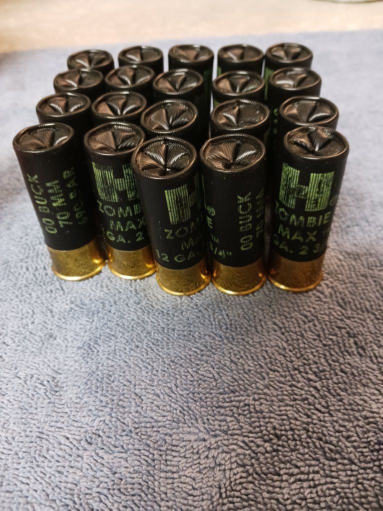 Zombie Max 12GA 2 3/4" 00 Buck Shotgun Shells - 20 Rounds, Unused Ammunition