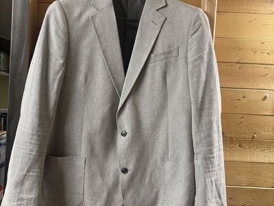 Stafford Tailored Culture Men's Classic Fit Houndstooth Sport Coat Blazer Jacket Gray/White - Size Large