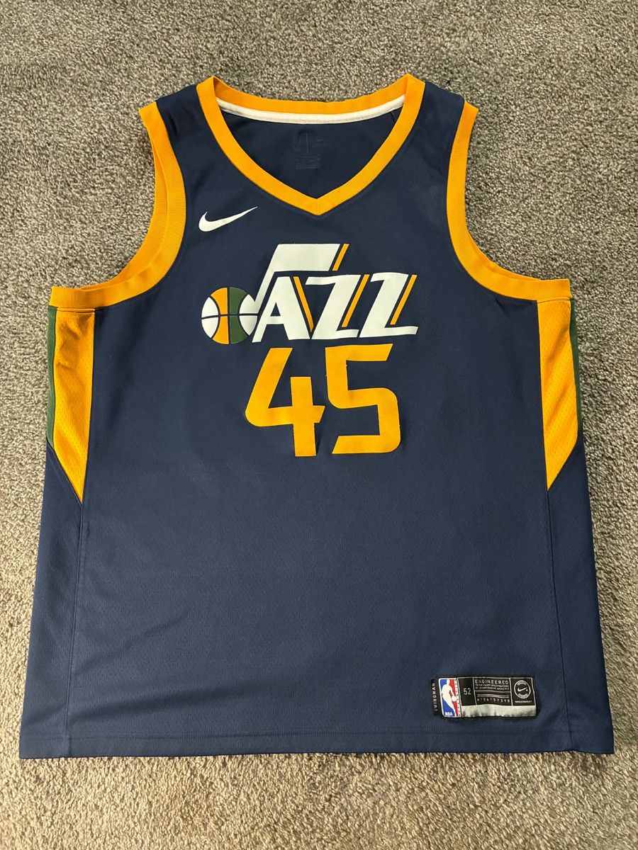 Nike Utah Jazz Donovan Mitchell #45 Navy Blue Basketball Jersey - Men's XL