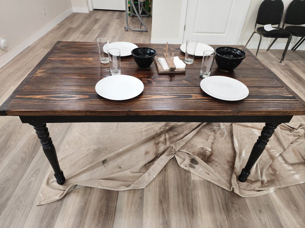 Newly finished dining table