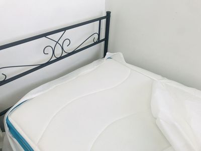 Bed Mattress+ Bed frame + Bed Risers(8pcs)