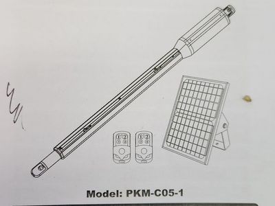 New in box solar powered gate opener kit.