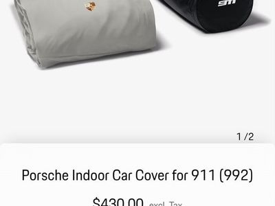 Porsche Indoor Car Cover for 911 (992) - White, Breathable, Anti-Static, Genuine OEM
