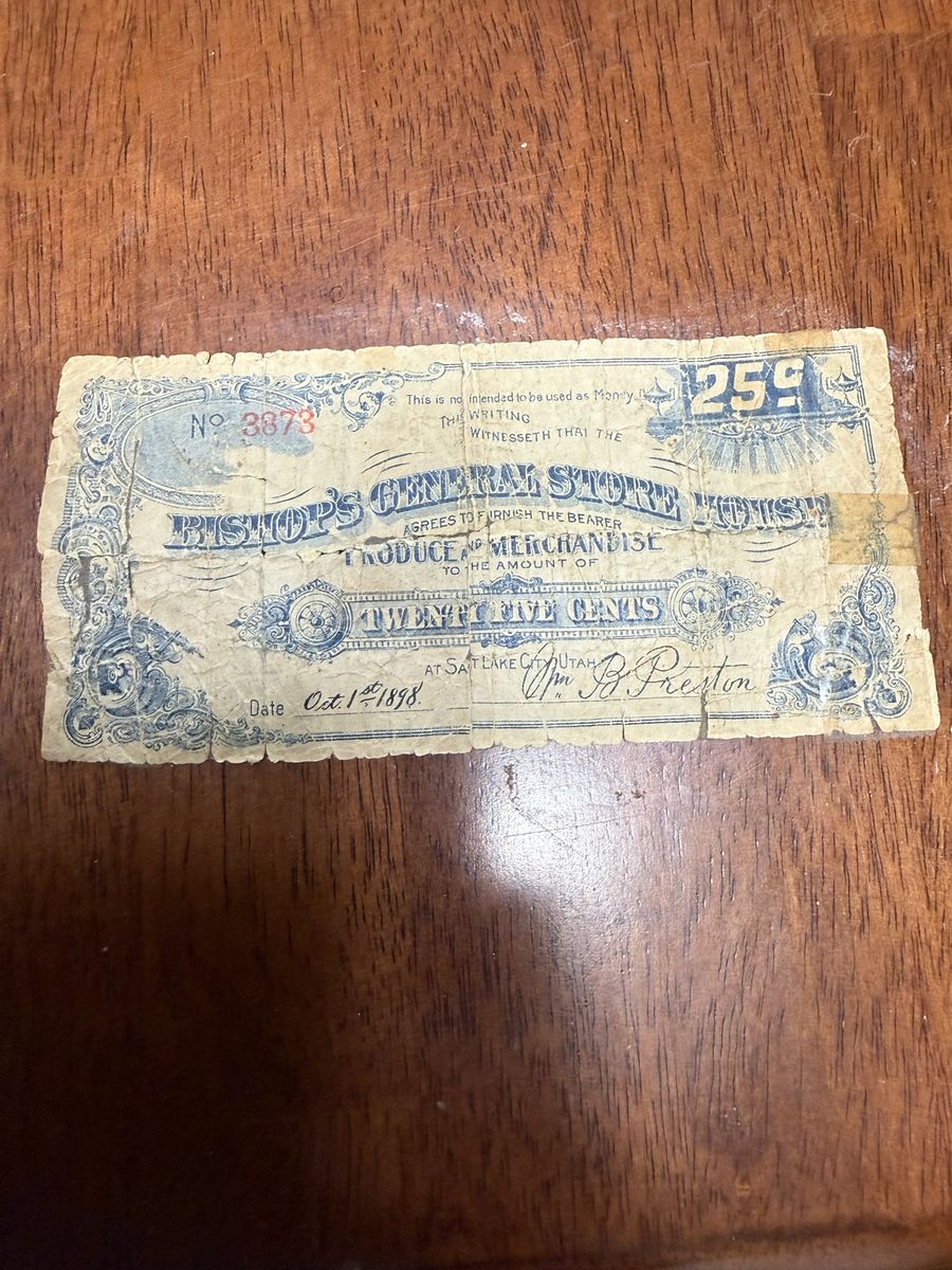 1898 Bishop’s General Store 25 cent