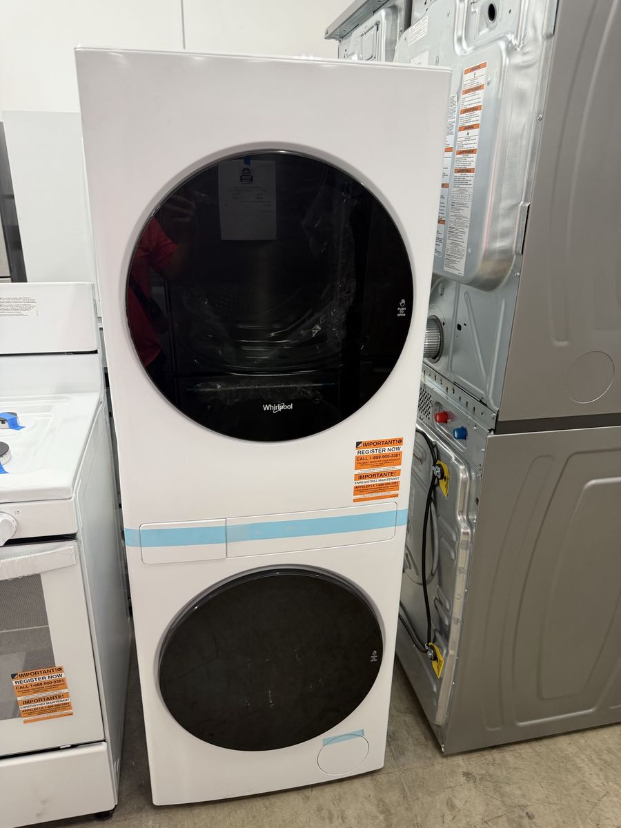 NEW WHIRLPOOL COMPACT 24 INCH VENTLESS LAUNDRY TOWER