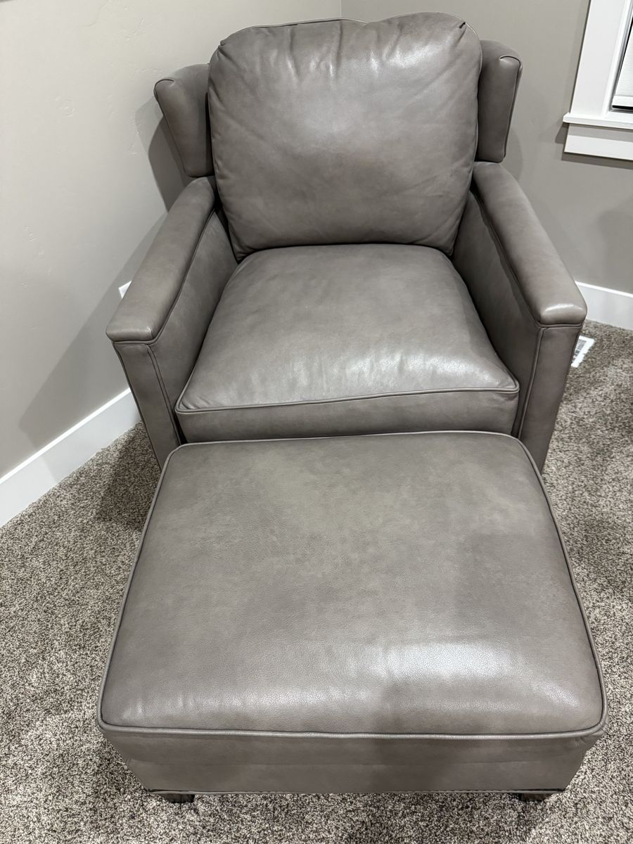 Like New Leather Chair and Ottoman