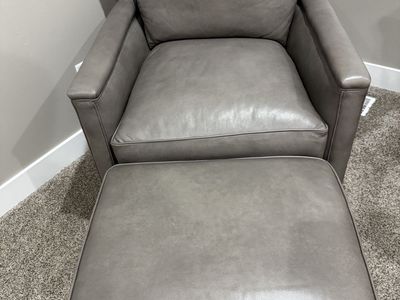 Like New Leather Chair and Ottoman