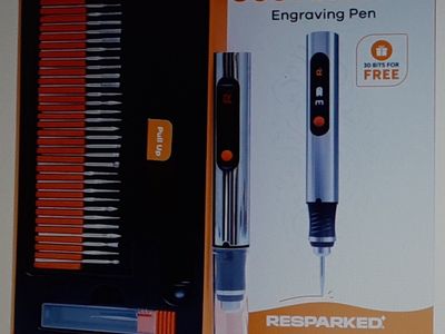 New Resparked Customizer Engraving Pen - Cordless Rechargeable Tool for Artists and DIYers with 30-Bits and Mastery Guide