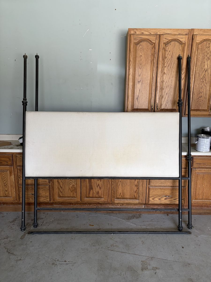 Wrought Iron and Upholstered Headboard Frame king size