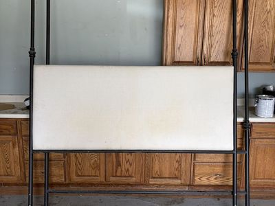 Wrought Iron and Upholstered Headboard Frame king size
