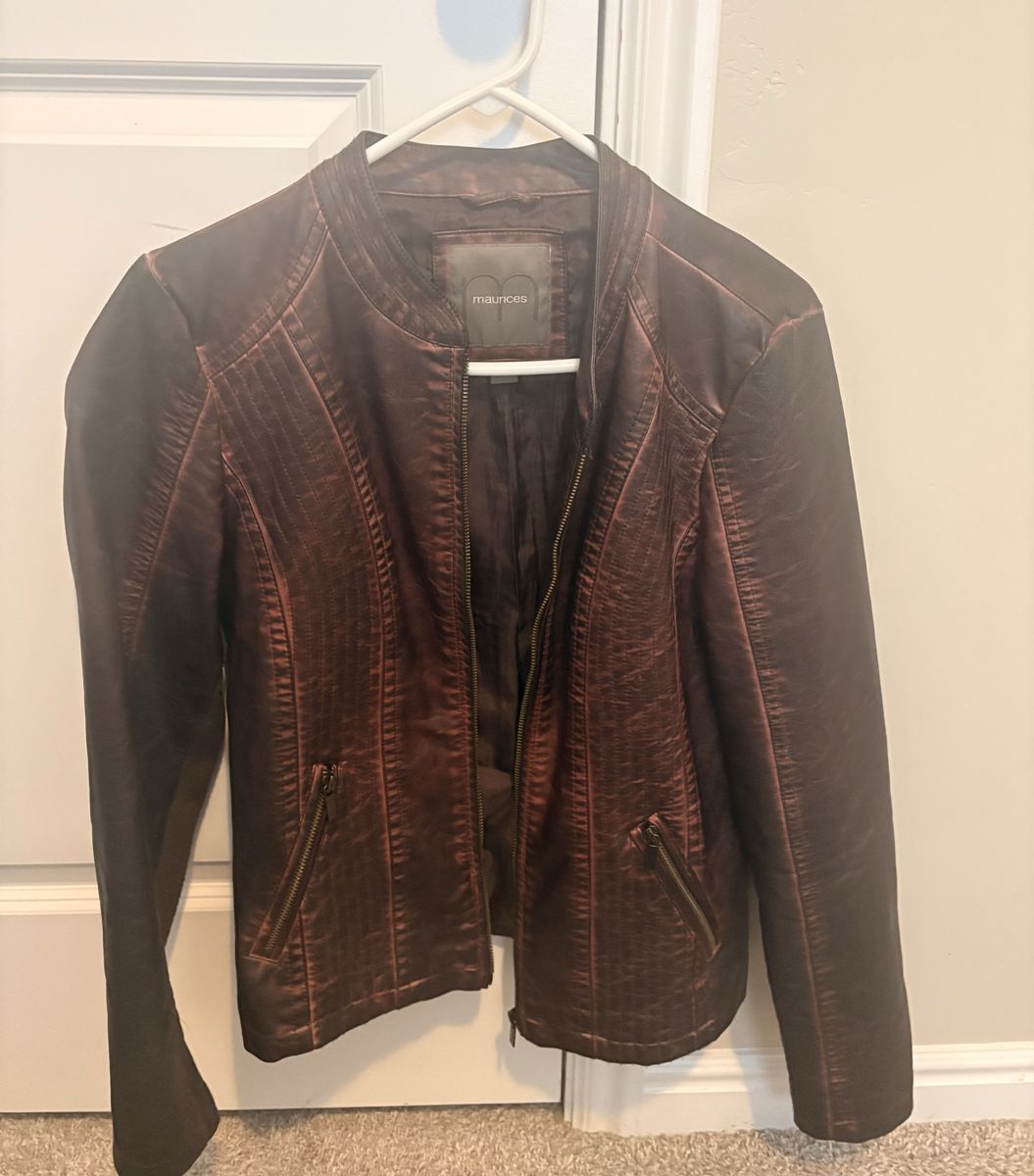 Maurices Women's Brown Faux Leather Moto Jacket - Size M