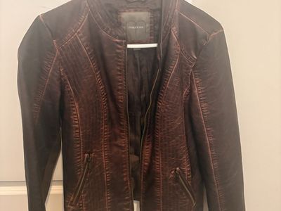 Maurices Women's Brown Faux Leather Moto Jacket - Size M