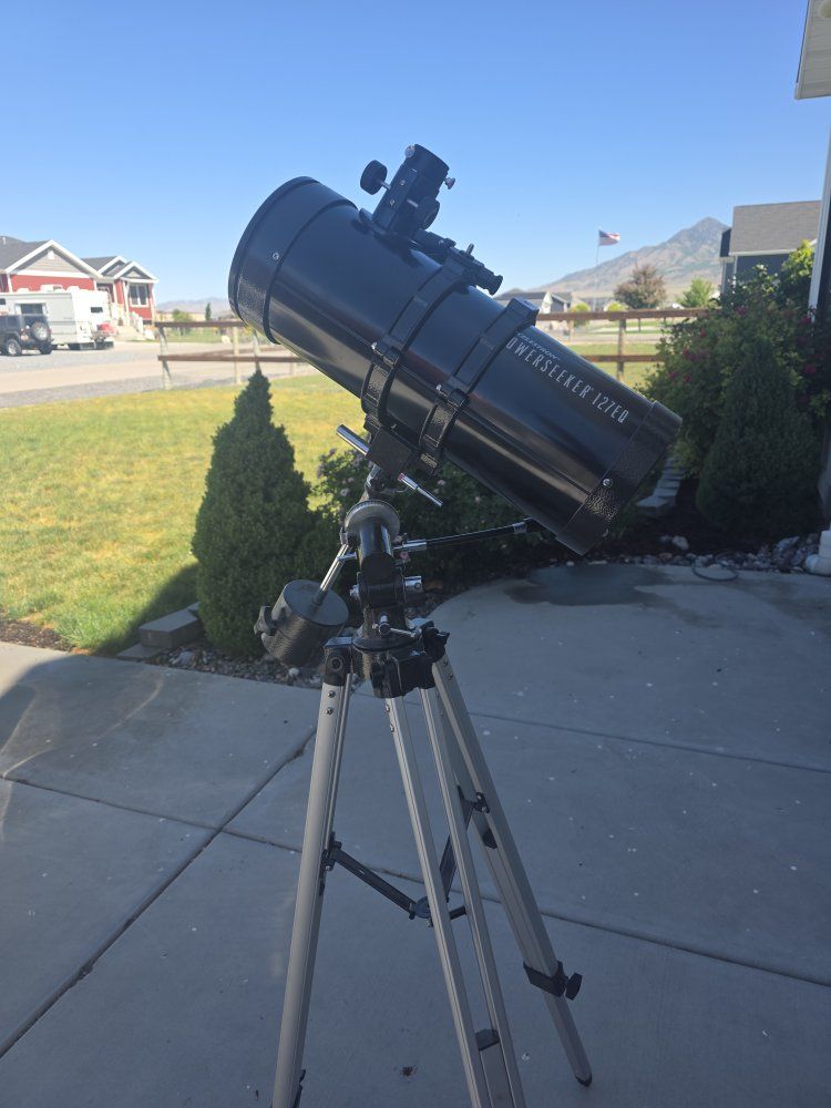 Celestron PowerSeeker 127EQ Telescope with Tripod & Equatorial Mount - Great for Stargazing!