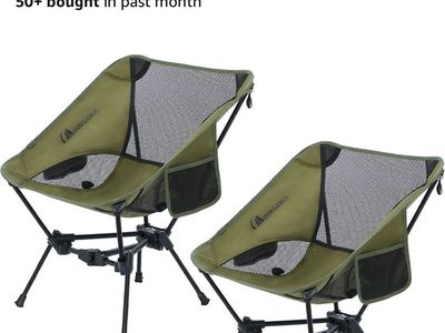 MOON LENCE 4th Gen Ultralight Portable Camping Chair 2-Pack Green