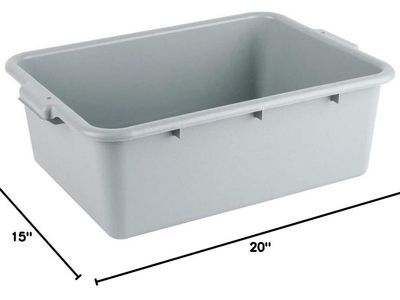 New 12 Choice 20" x 15" x 7" Gray Polypropylene Bus Tub / Food Storage Boxes