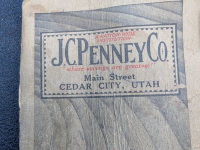Cedar City, Utah Notepad 1928 J.C. Penney
