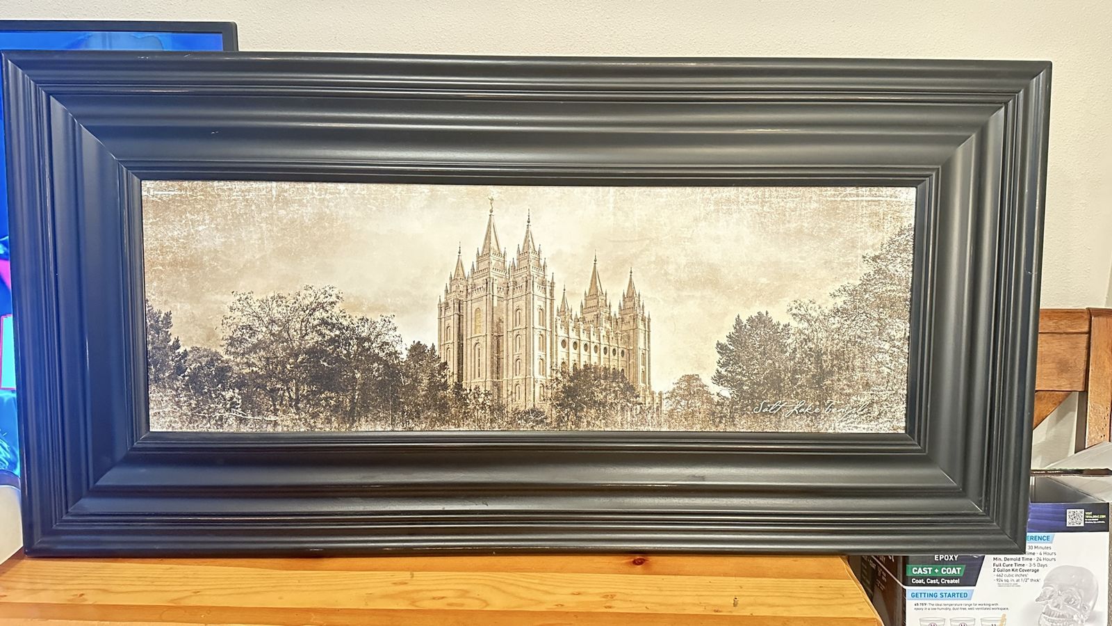 Framed Salt Lake Temple Panoramic Art Print