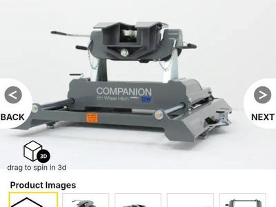 B&W Companion OEM 5th Wheel Trailer Hitch w/ Slider for Ford Towing Prep Package - Dual Jaw - 20K