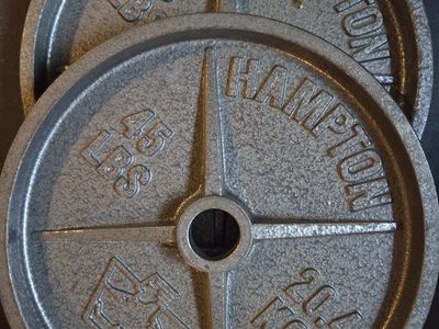Hampton 45lb Cast Iron Olympic Weight Plates (Pair)