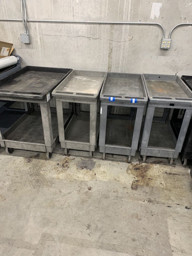 Carts, Shelves, Racks, 55 Gallon Drums, Etc