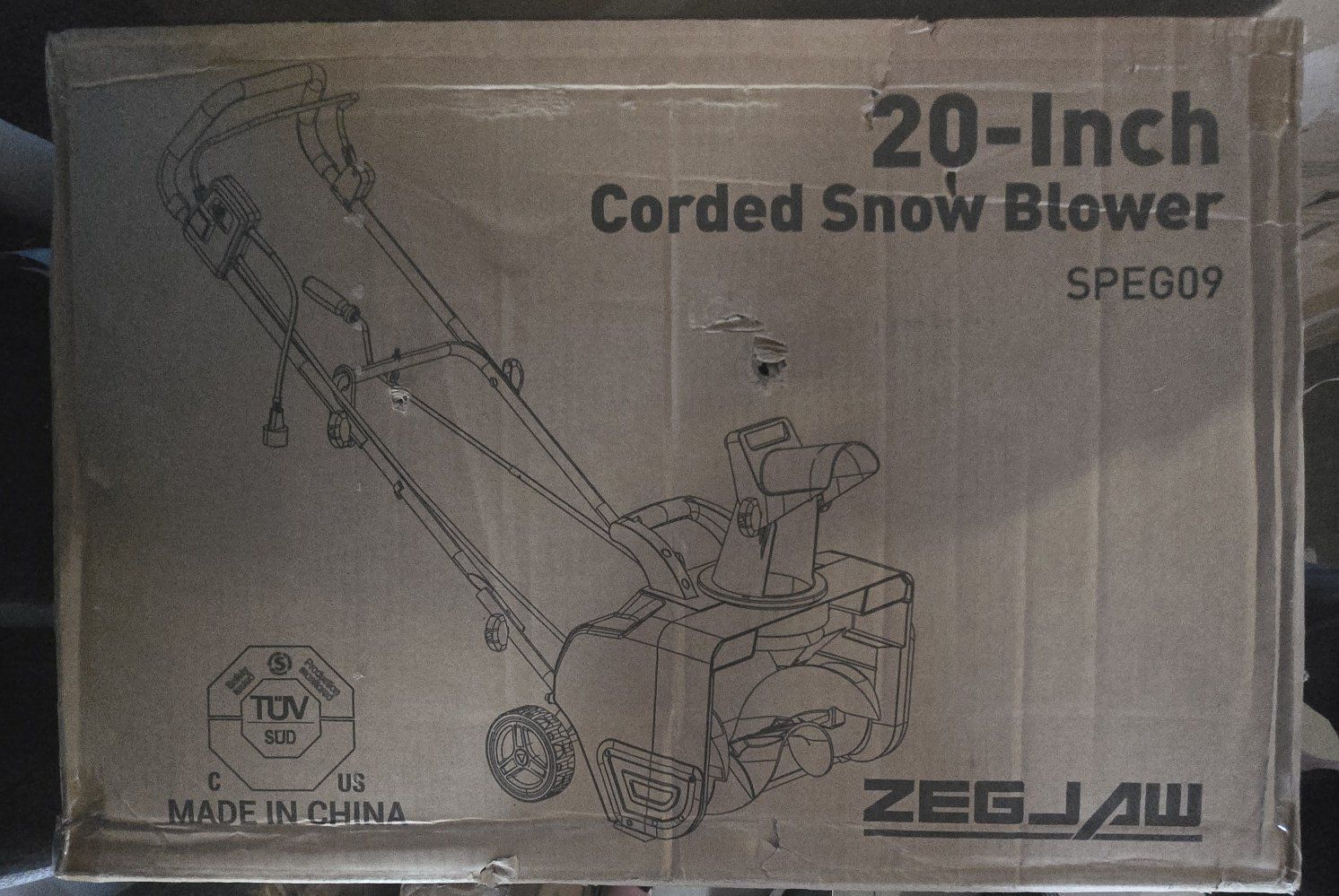 ZEGJAW 20-Inch Corded Snow Blower