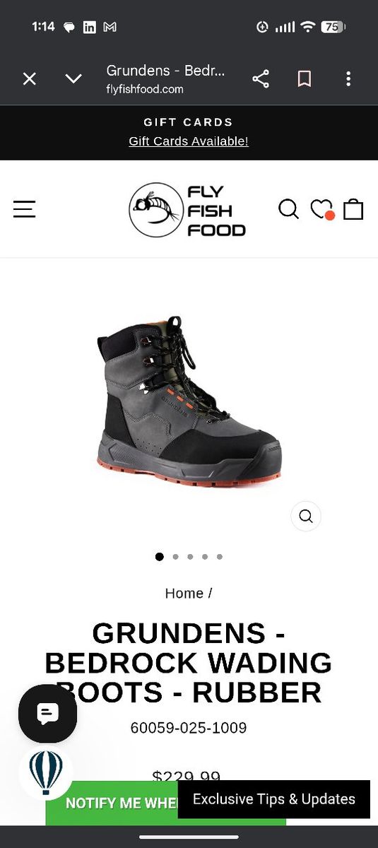 Grundens Bedrock Wading Boots Size 9